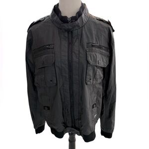 Jeans by Buffalo Black Bomber Jacket Men’s Large Faux Leather